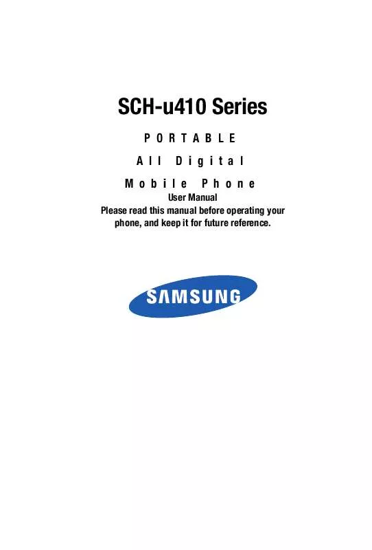 Mode d'emploi SAMSUNG SCH-U410