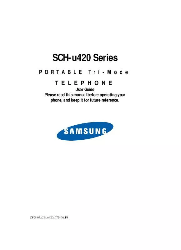 Mode d'emploi SAMSUNG SCH-U420