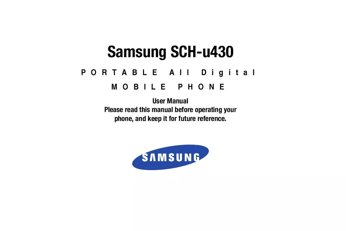 Mode d'emploi SAMSUNG SCH-U430