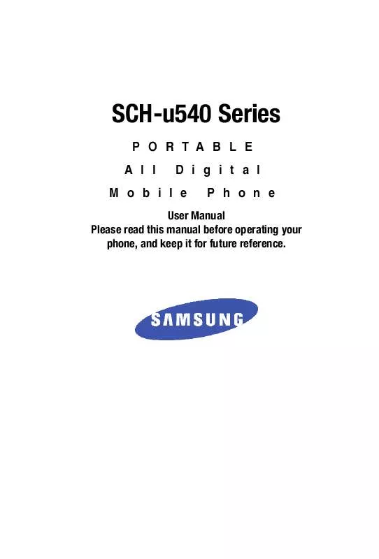 Mode d'emploi SAMSUNG SCH-U540