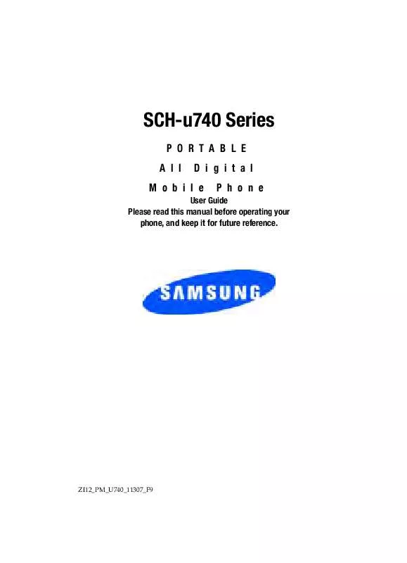 Mode d'emploi SAMSUNG SCH-U740