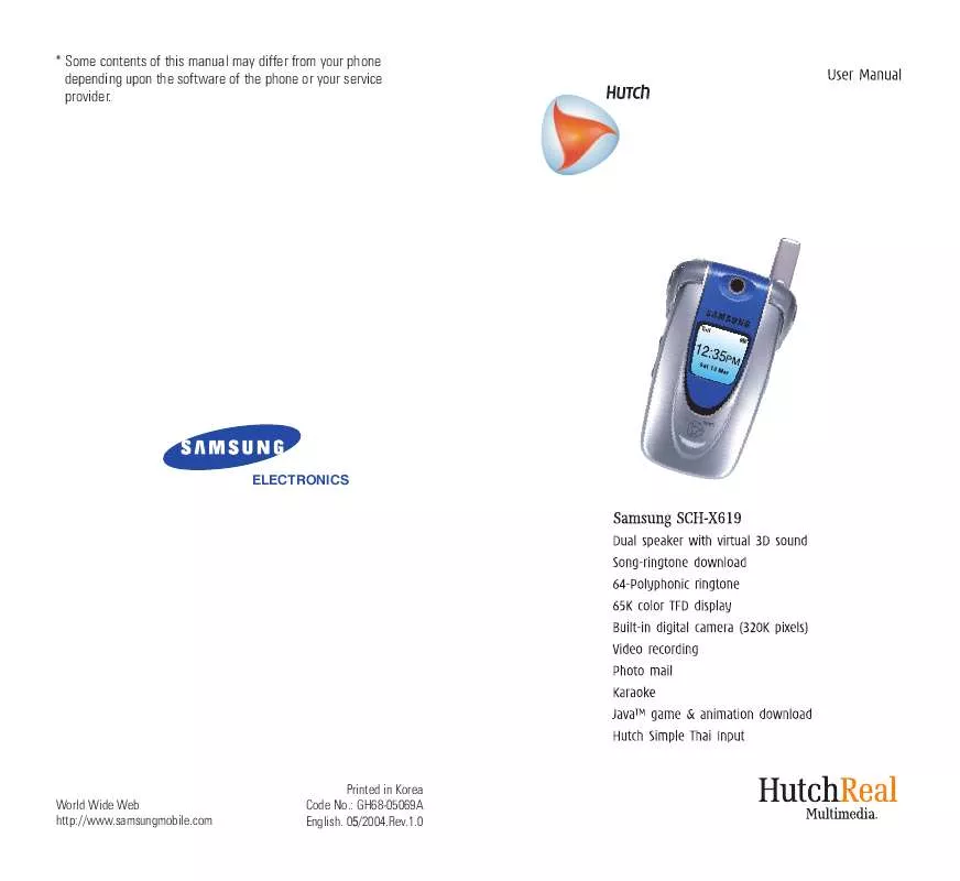 Mode d'emploi SAMSUNG SCH-X619