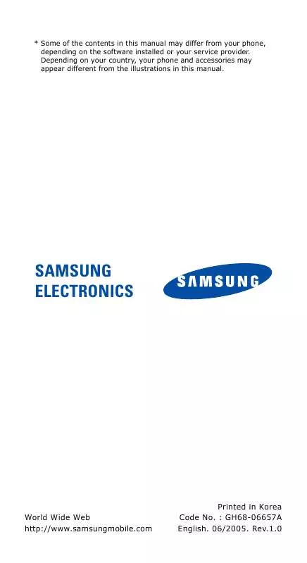 Mode d'emploi SAMSUNG SCH-X799