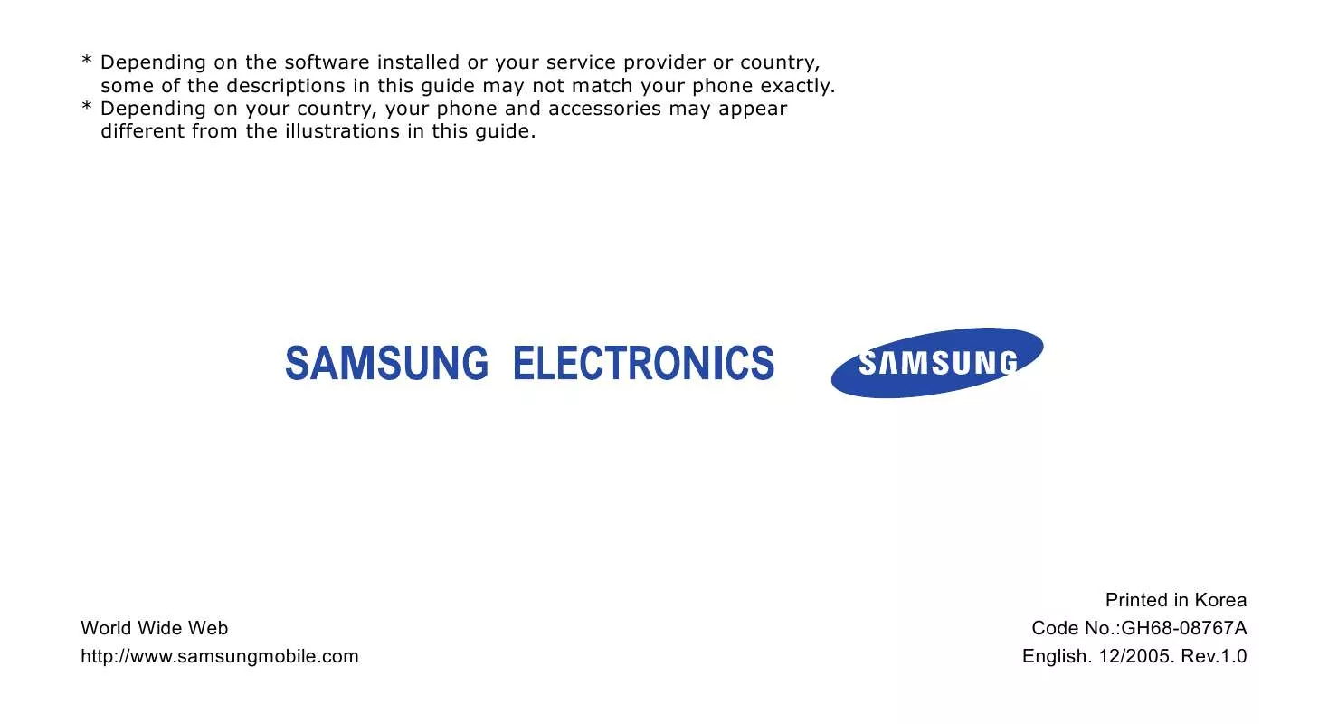 Mode d'emploi SAMSUNG SCH-X969