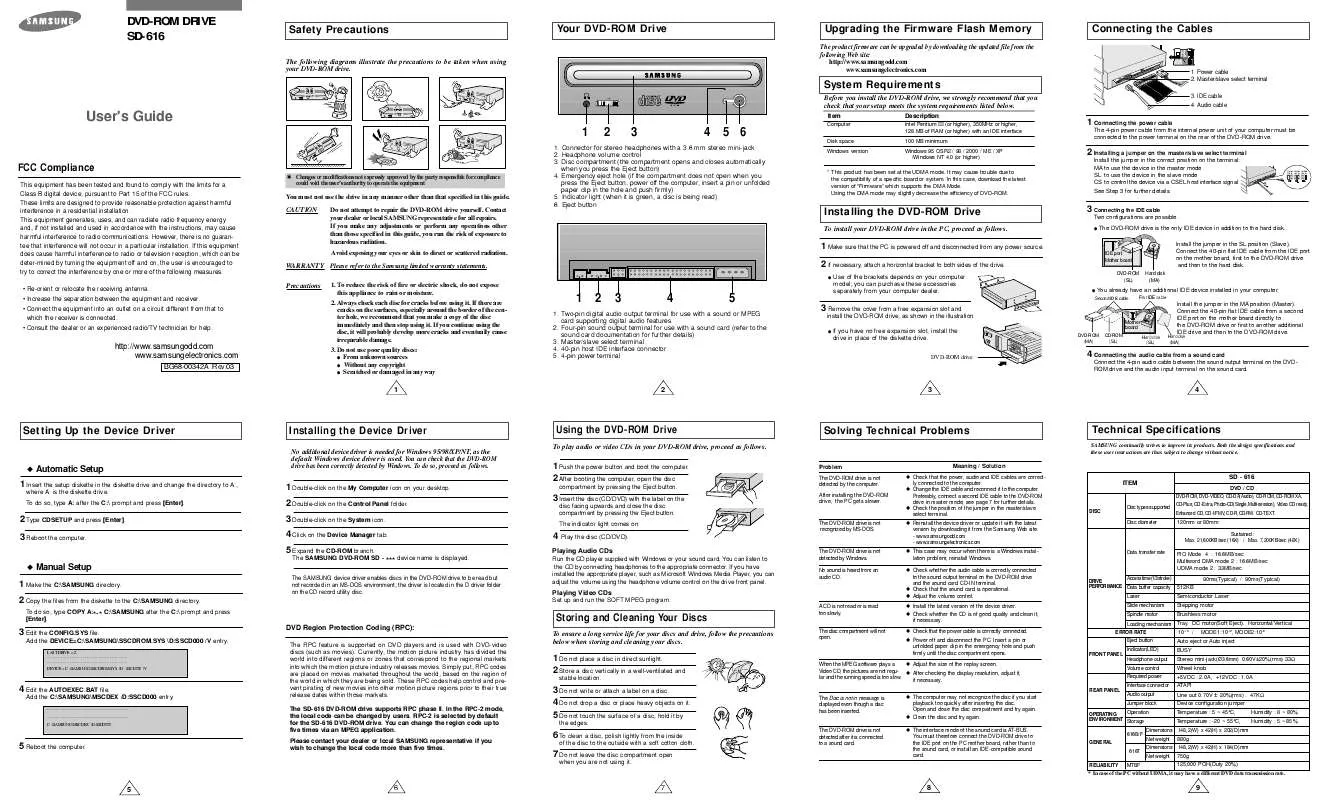 Mode d'emploi SAMSUNG SD-616B