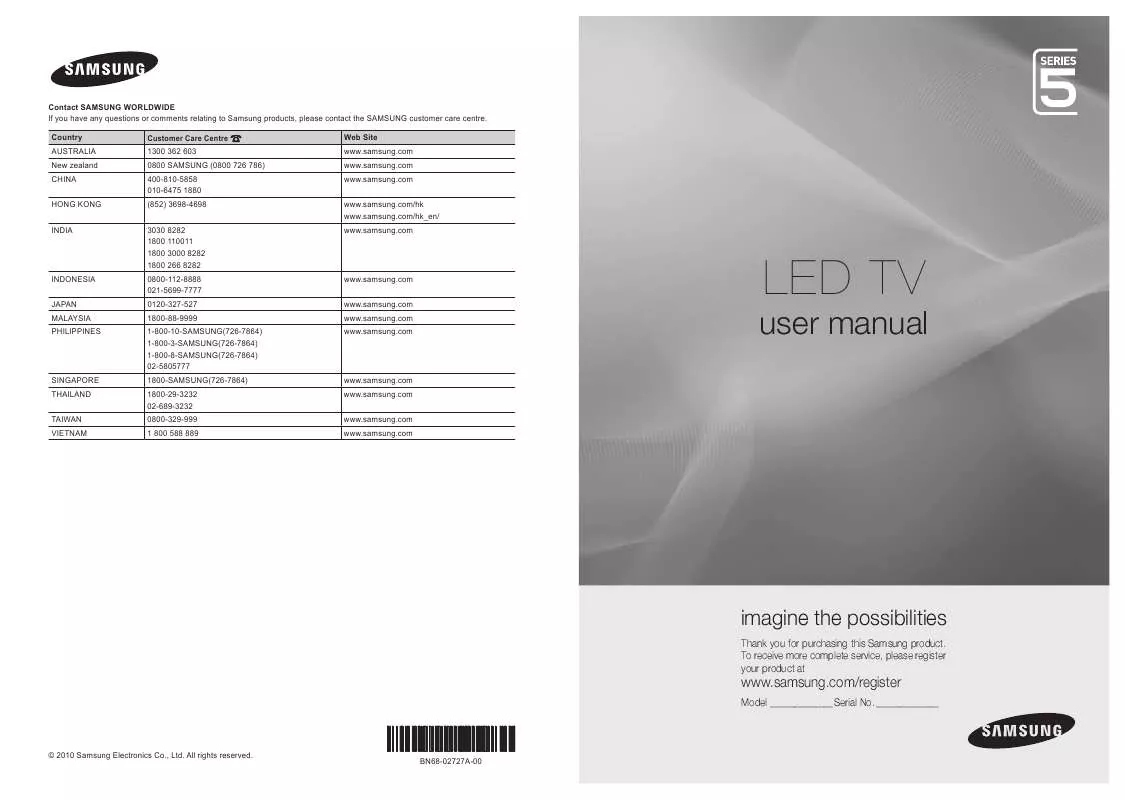 Mode d'emploi SAMSUNG UA32C5000