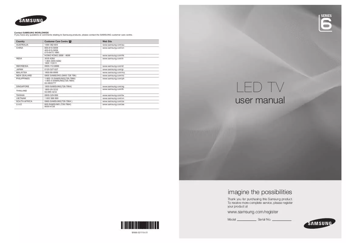 Mode d'emploi SAMSUNG UA55B6000