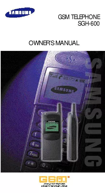 Mode d'emploi SAMSUNG SGH-600DY