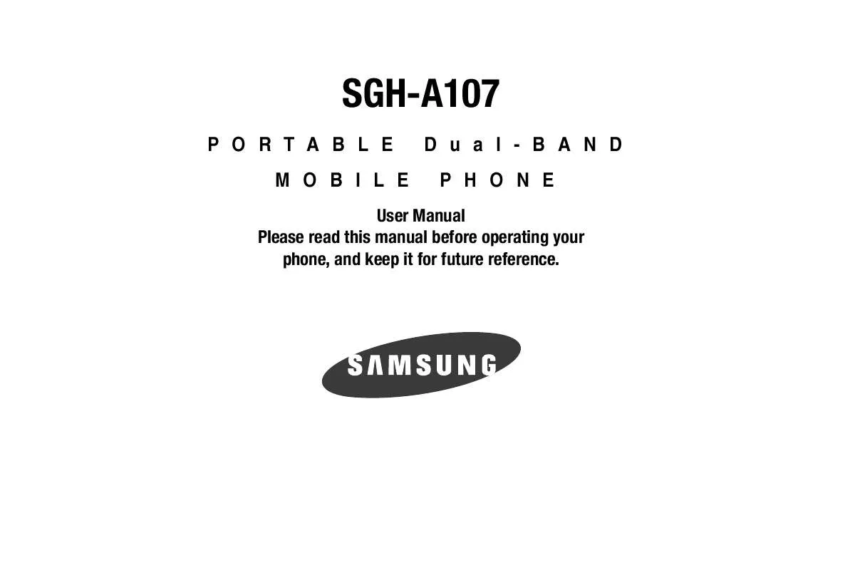 Mode d'emploi SAMSUNG SGH-A107