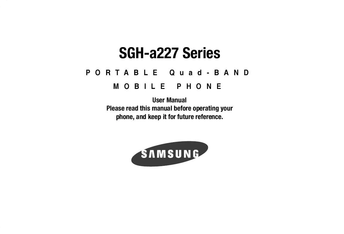 Mode d'emploi SAMSUNG SGH-A227