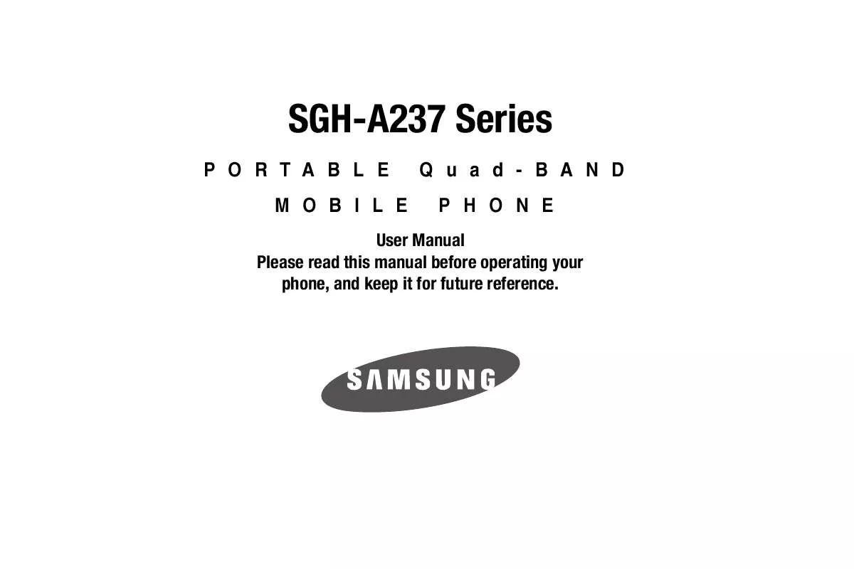 Mode d'emploi SAMSUNG SGH-A237