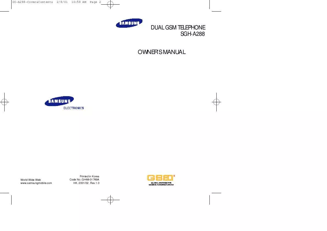 Mode d'emploi SAMSUNG SGH-A288GA