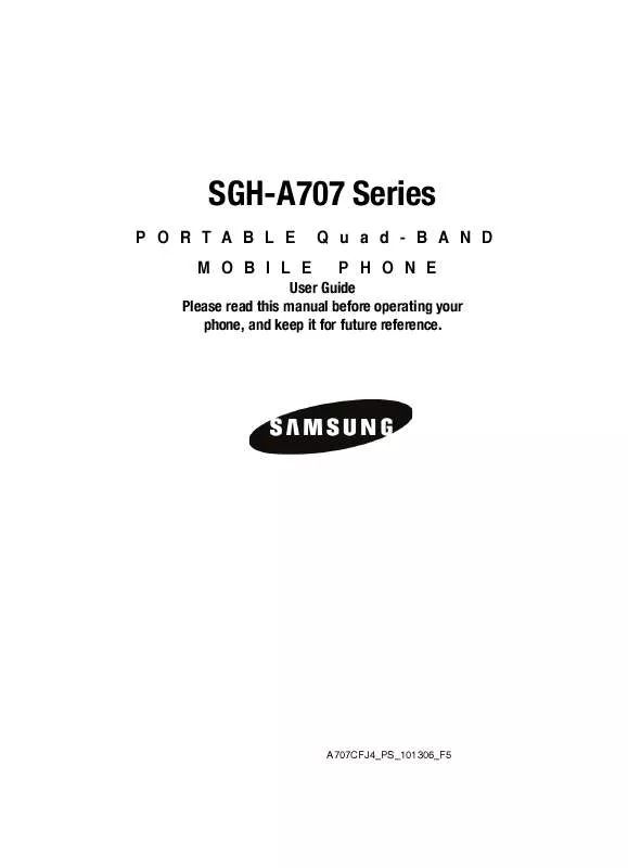 Mode d'emploi SAMSUNG SGH-A707