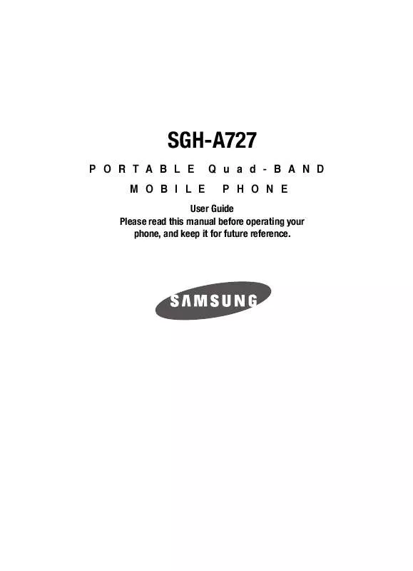 Mode d'emploi SAMSUNG SGH-A727