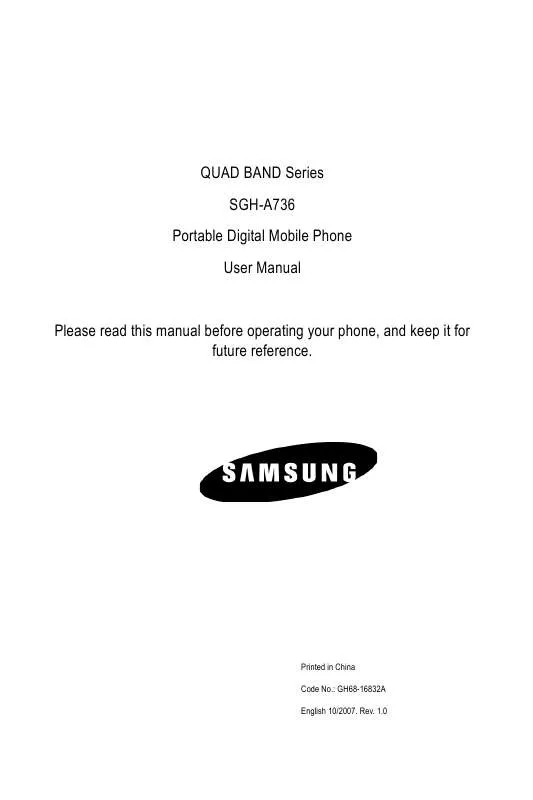 Mode d'emploi SAMSUNG SGH-A736