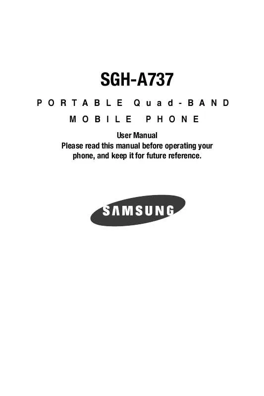 Mode d'emploi SAMSUNG SGH-A737