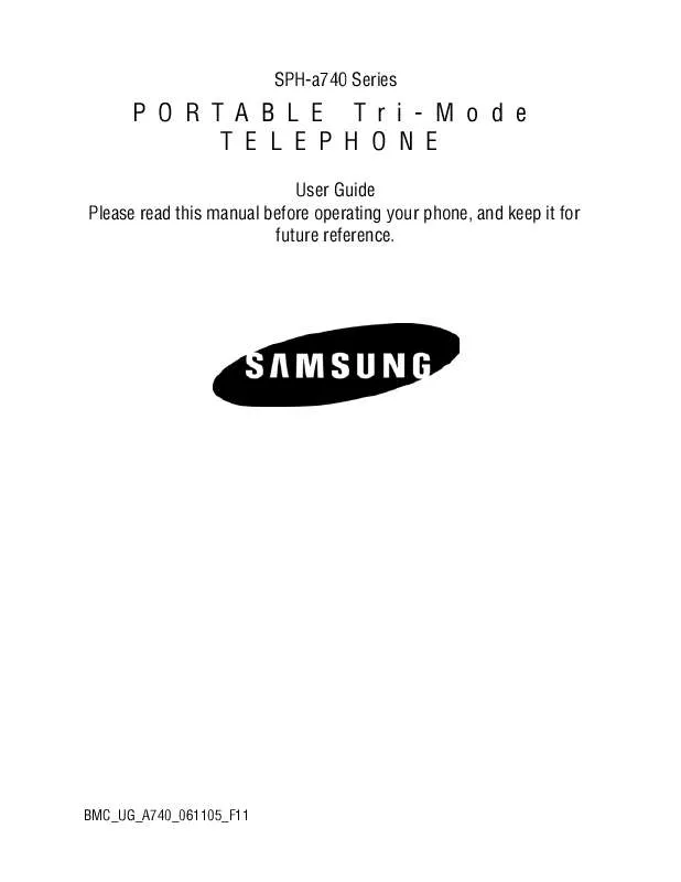 Mode d'emploi SAMSUNG SGH-A740