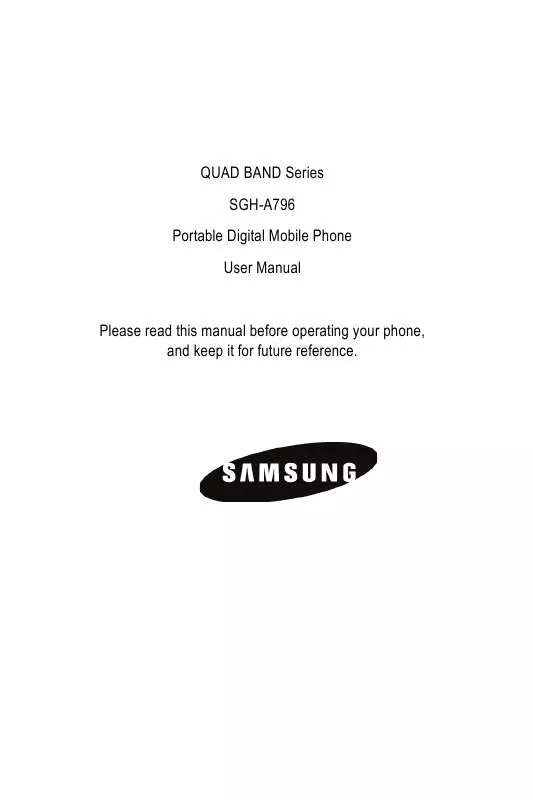 Mode d'emploi SAMSUNG SGH-A796