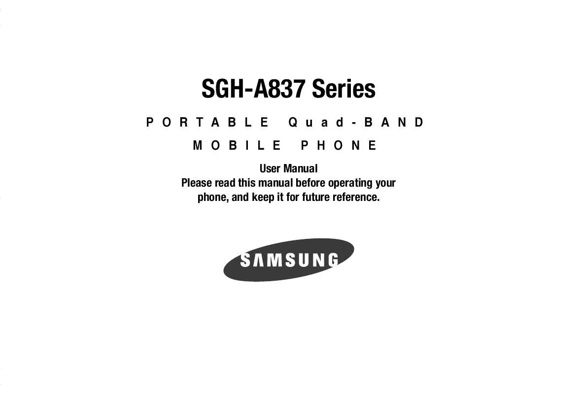 Mode d'emploi SAMSUNG SGH-A837