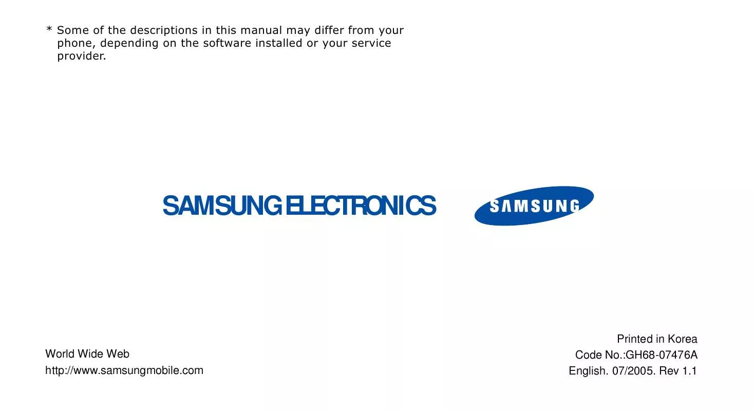 Mode d'emploi SAMSUNG SGH-C210S