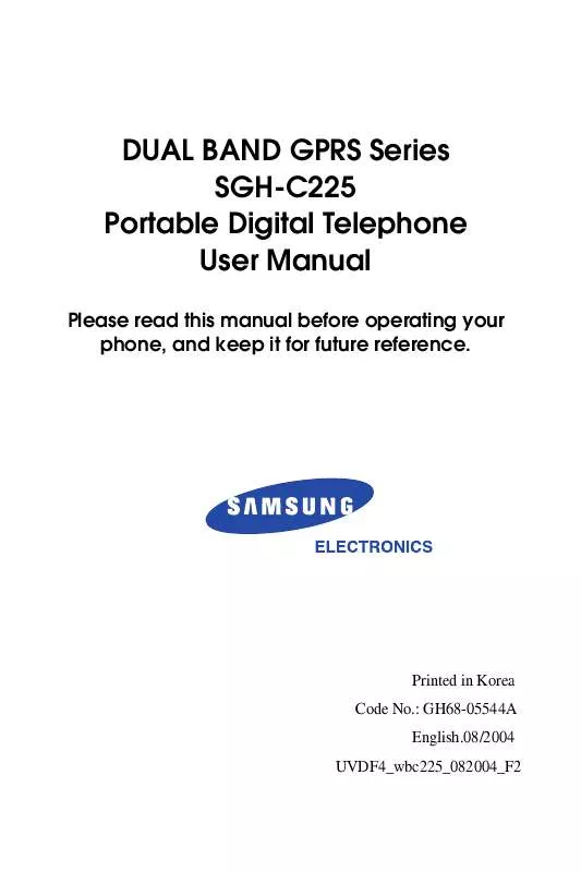 Mode d'emploi SAMSUNG SGH-C225