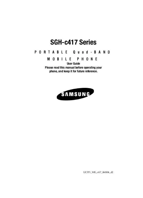 Mode d'emploi SAMSUNG SGH-C417