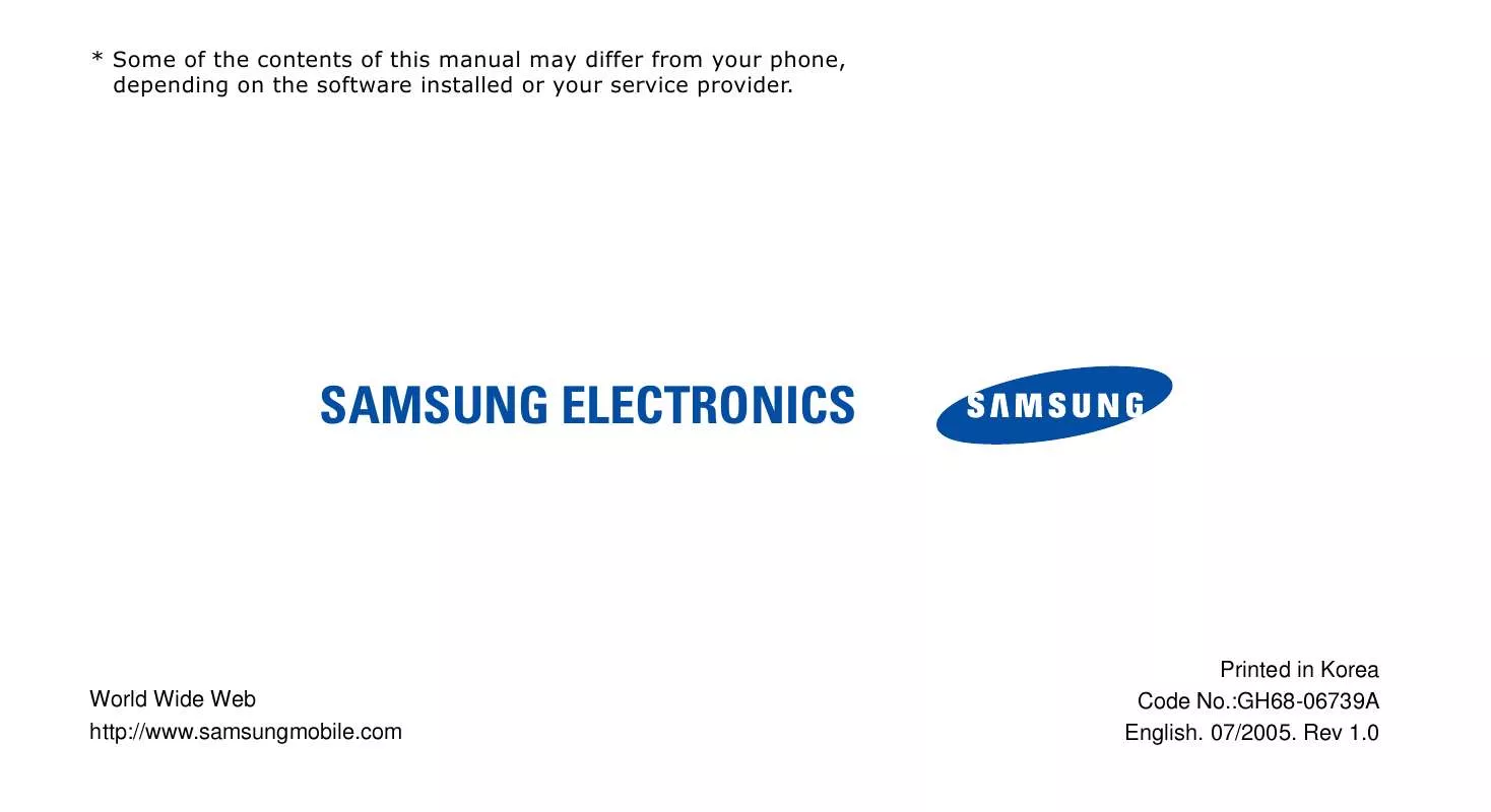 Mode d'emploi SAMSUNG SGH-D500