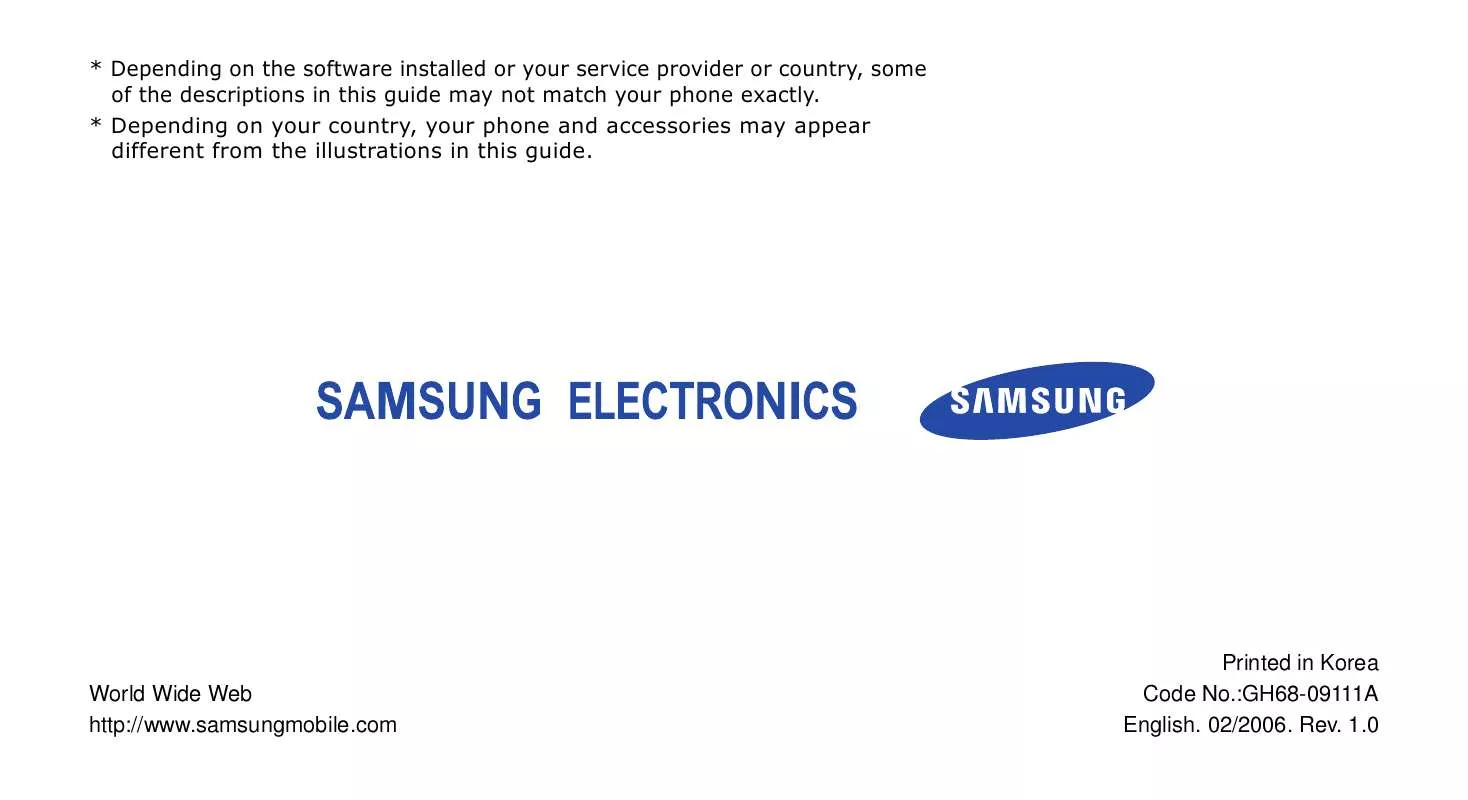 Mode d'emploi SAMSUNG SGH-D520