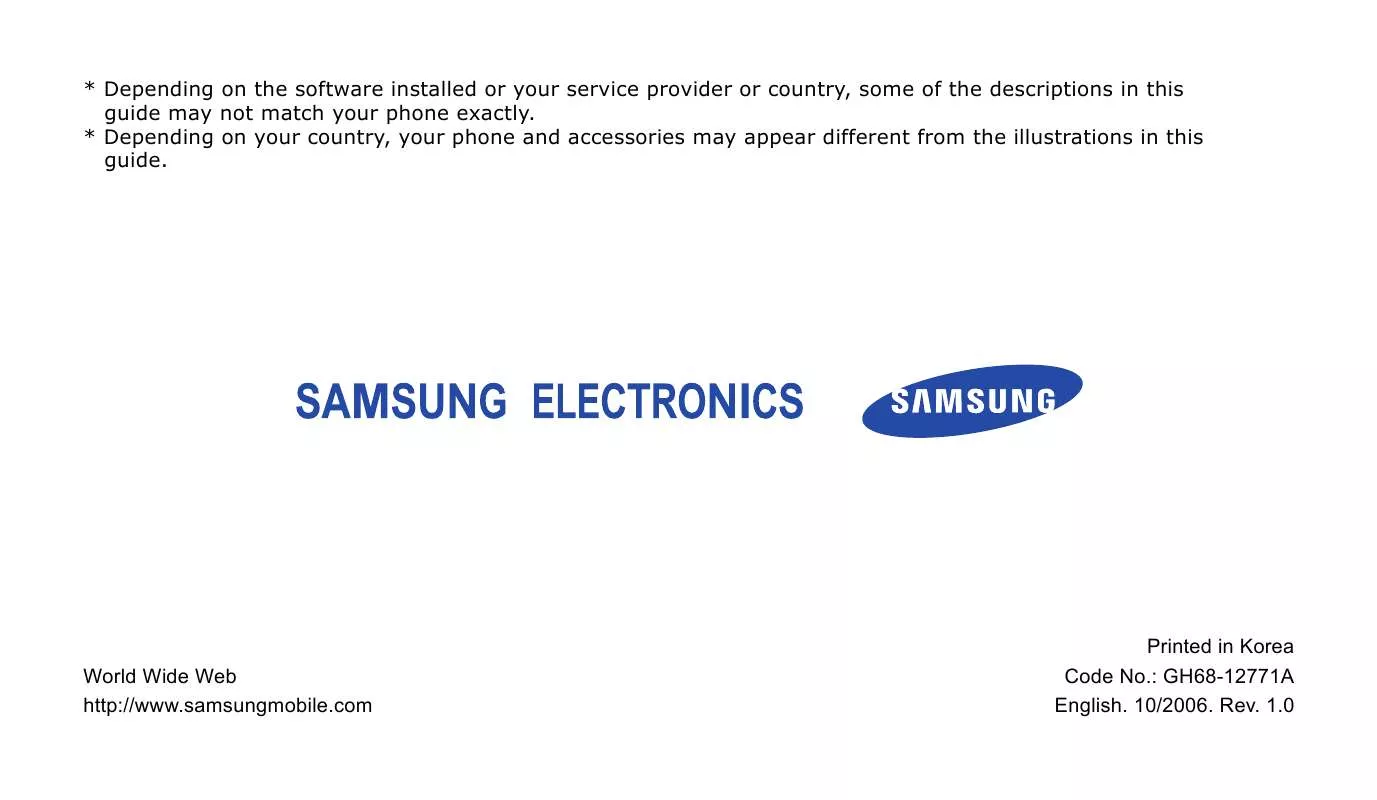 Mode d'emploi SAMSUNG SGH-D900B