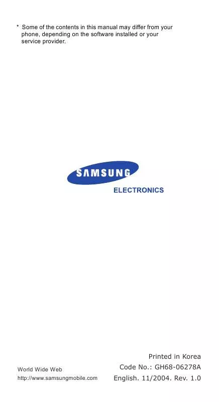 Mode d'emploi SAMSUNG SGH-E330