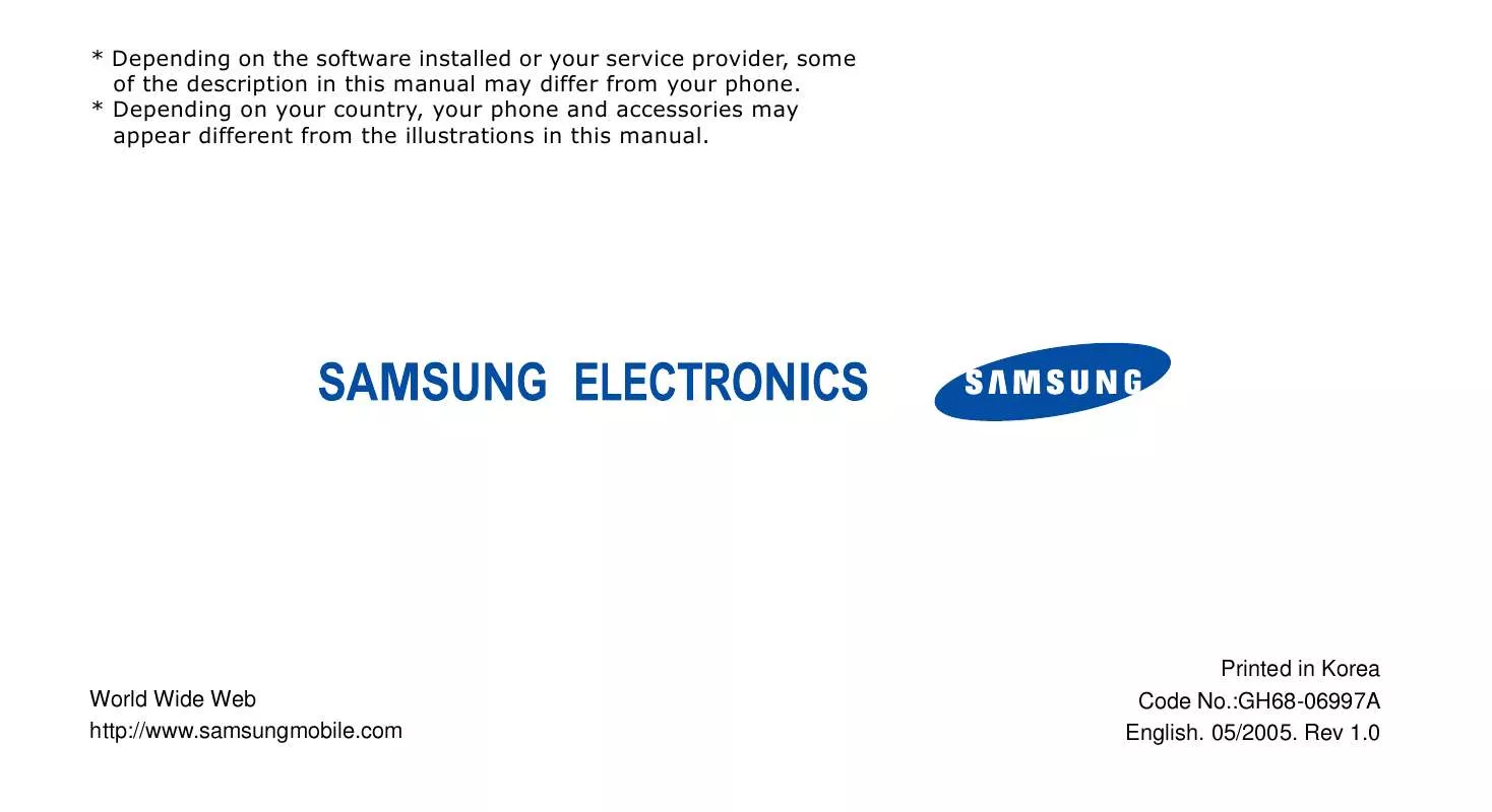 Mode d'emploi SAMSUNG SGH-E530S