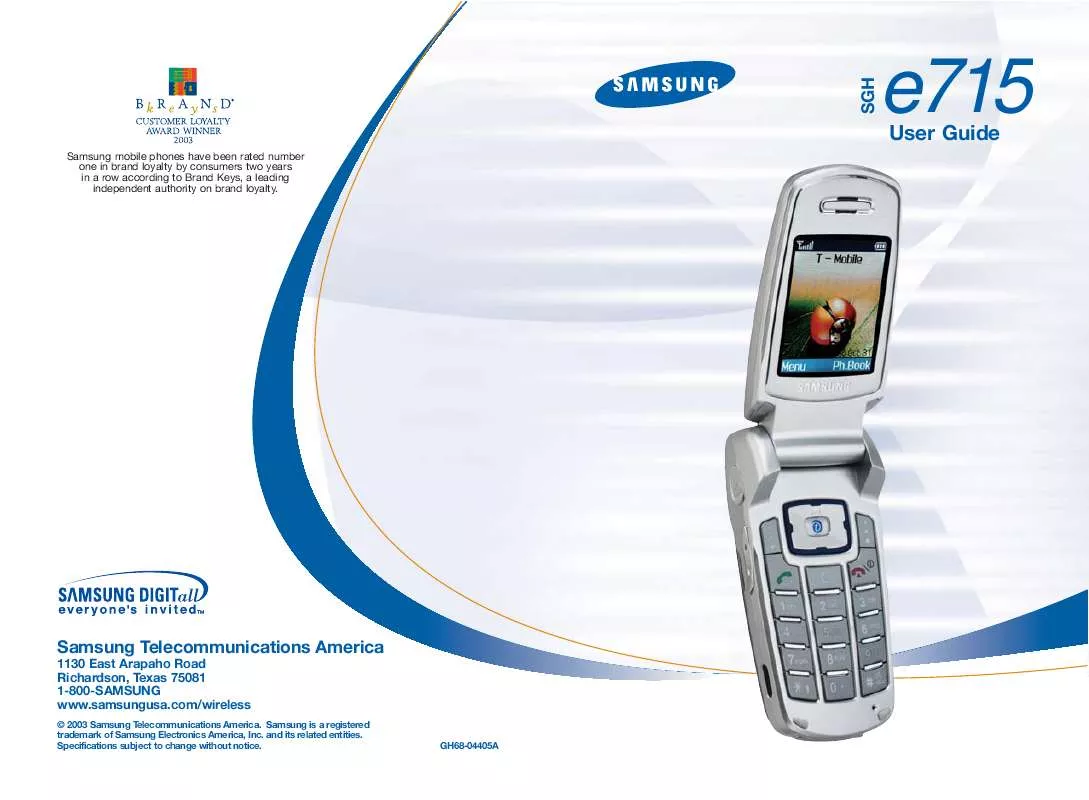 Mode d'emploi SAMSUNG SGH-E715