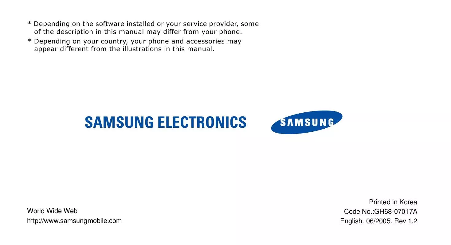 Mode d'emploi SAMSUNG SGH-E738