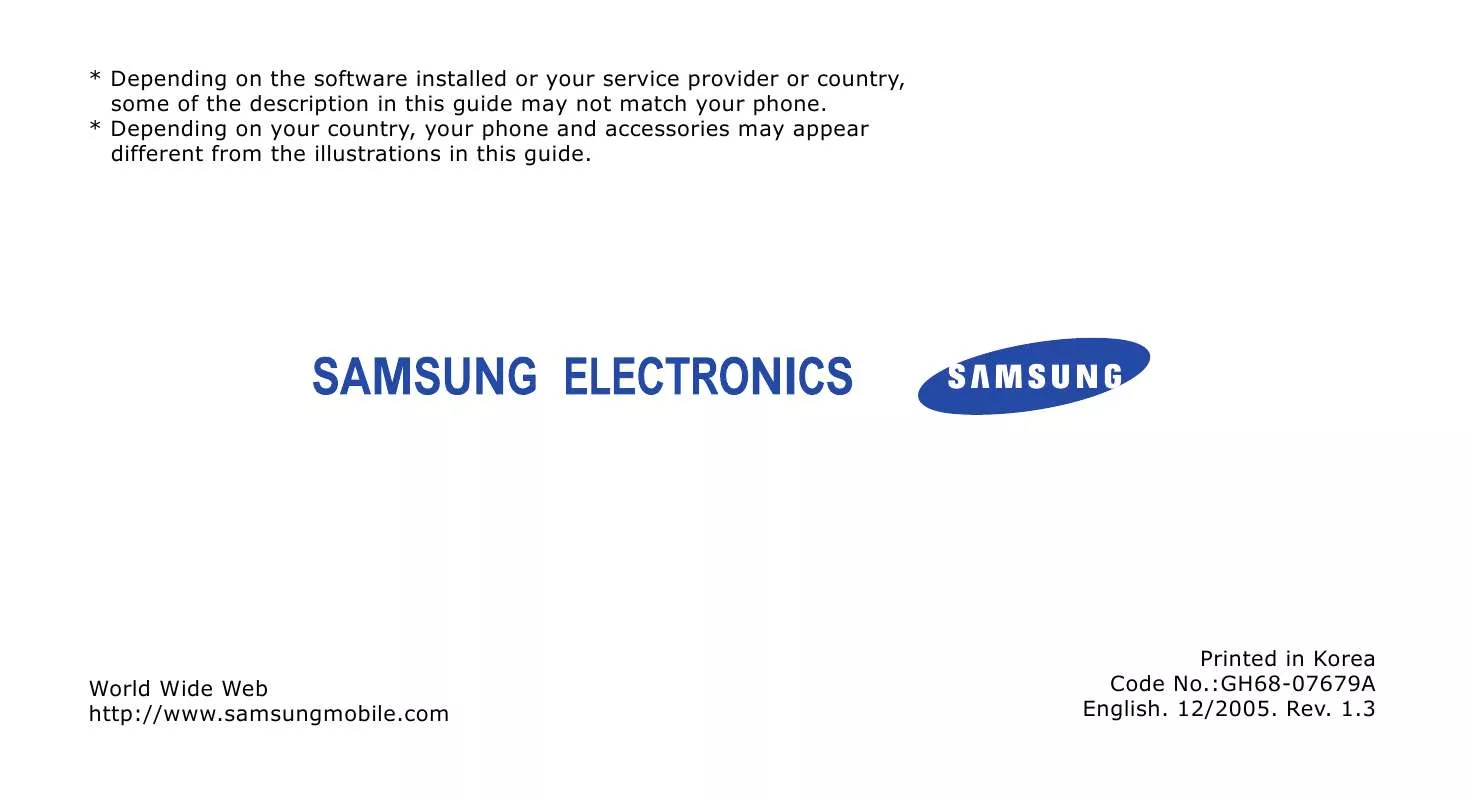 Mode d'emploi SAMSUNG SGH-E760