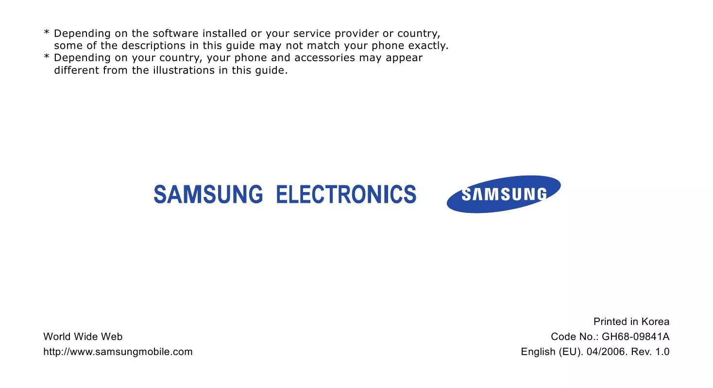 Mode d'emploi SAMSUNG SGH-E780