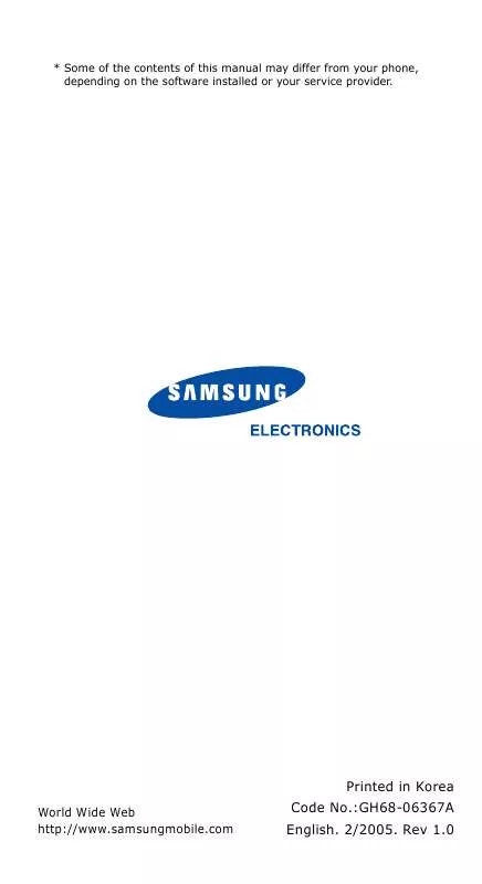 Mode d'emploi SAMSUNG SGH-E810