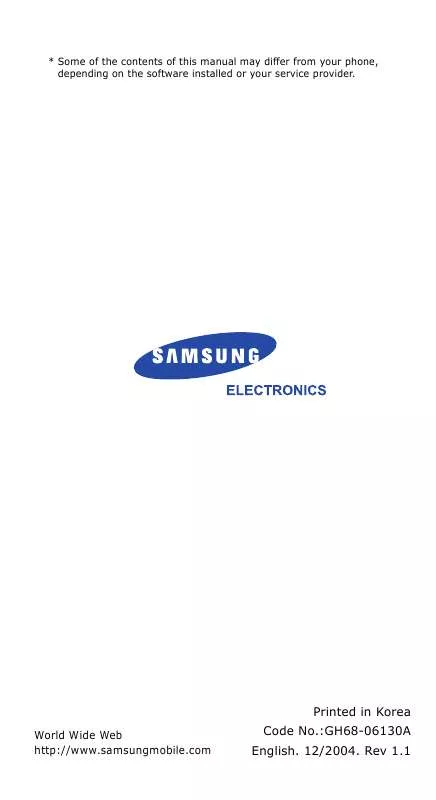 Mode d'emploi SAMSUNG SGH-E850