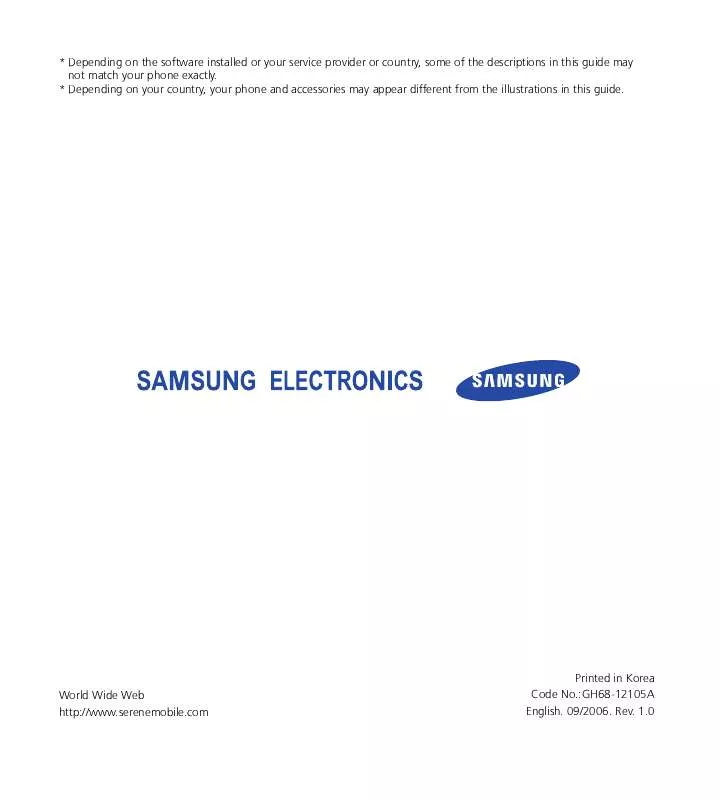 Mode d'emploi SAMSUNG SGH-E918