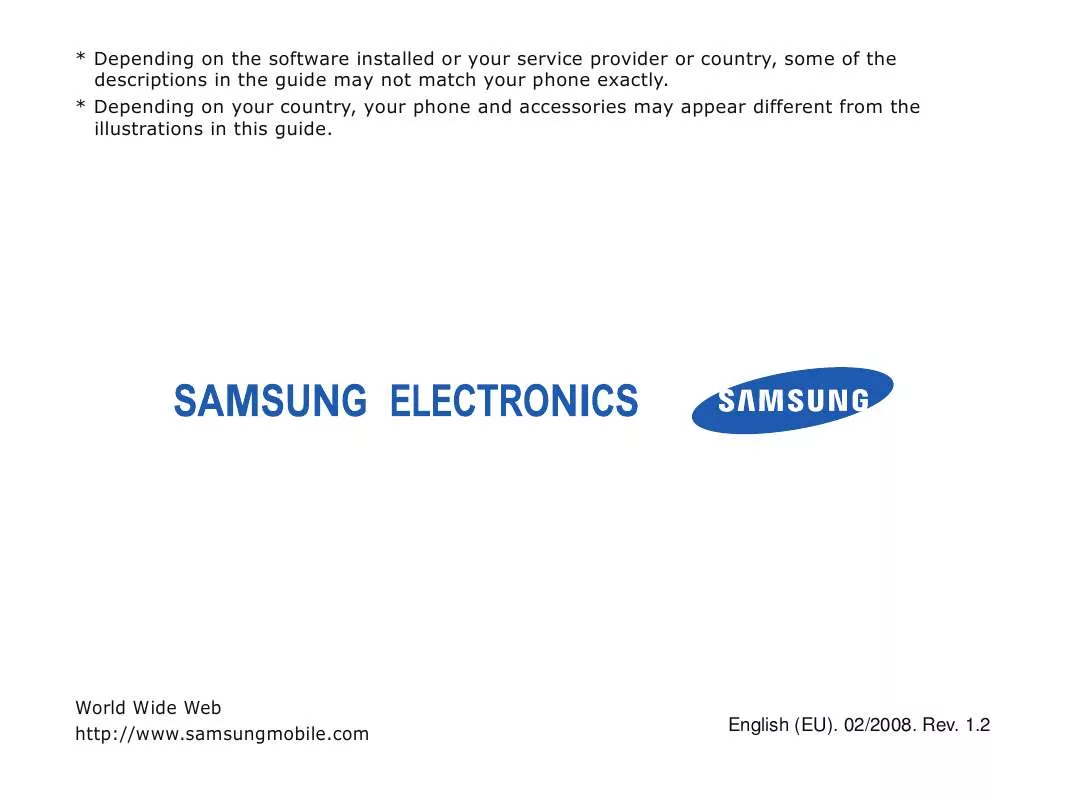 Mode d'emploi SAMSUNG SGH-I450