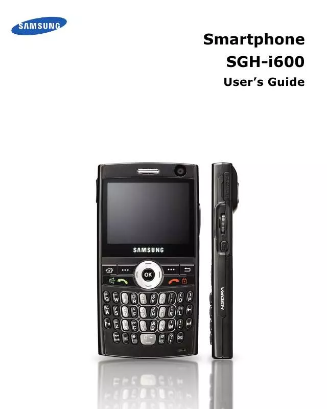 Mode d'emploi SAMSUNG SGH-I600