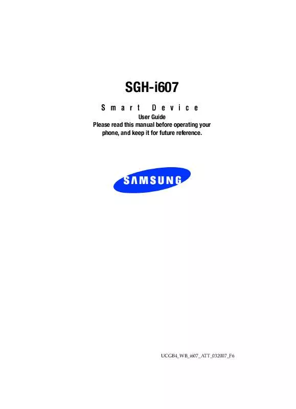 Mode d'emploi SAMSUNG SGH-I607