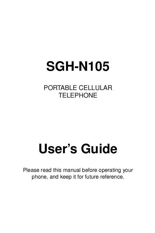 Mode d'emploi SAMSUNG SGH-N105