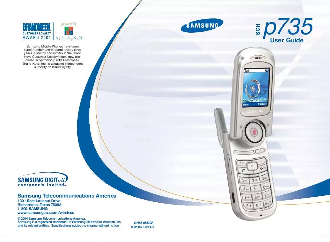 Mode d'emploi SAMSUNG SGH-P735