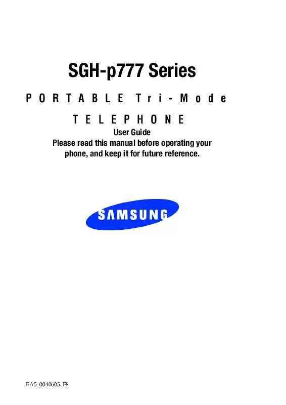 Mode d'emploi SAMSUNG SGH-P777