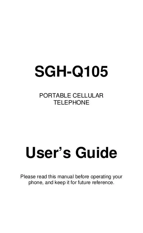 Mode d'emploi SAMSUNG SGH-Q105