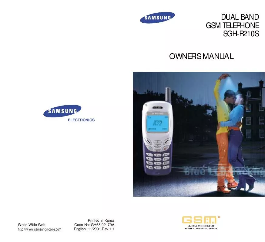 Mode d'emploi SAMSUNG SGH-R210S