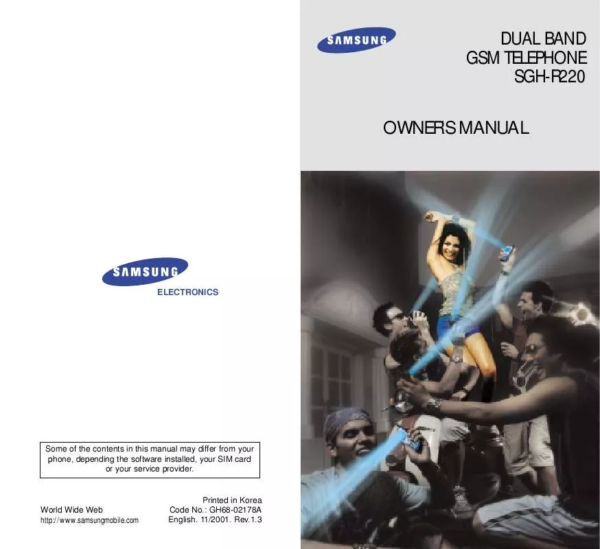 Mode d'emploi SAMSUNG SGH-R220EA