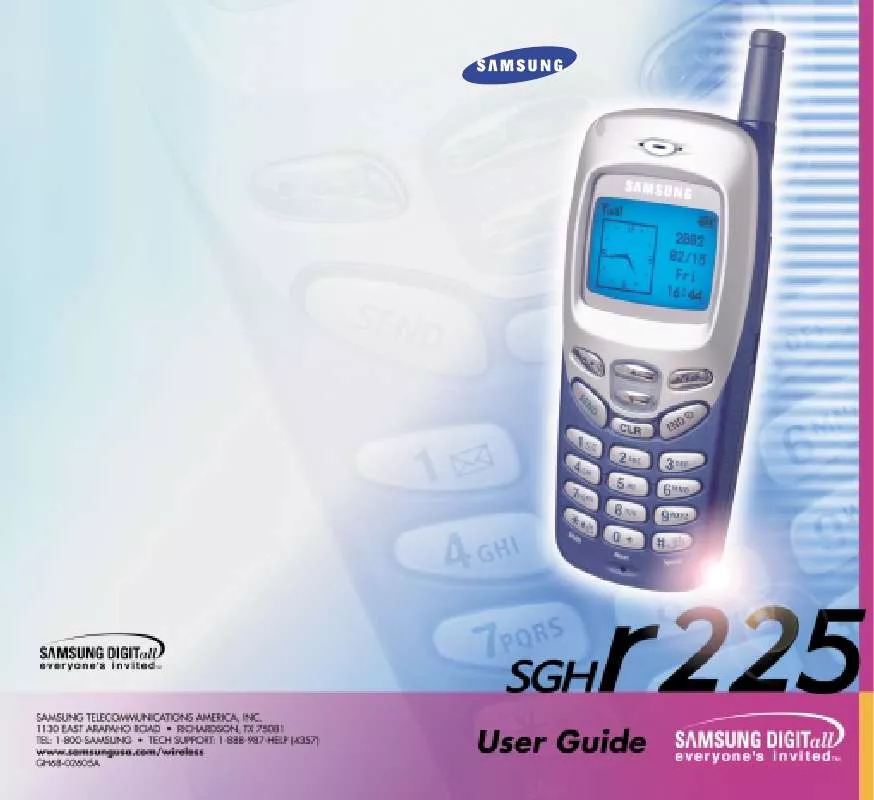 Mode d'emploi SAMSUNG SGH-R225