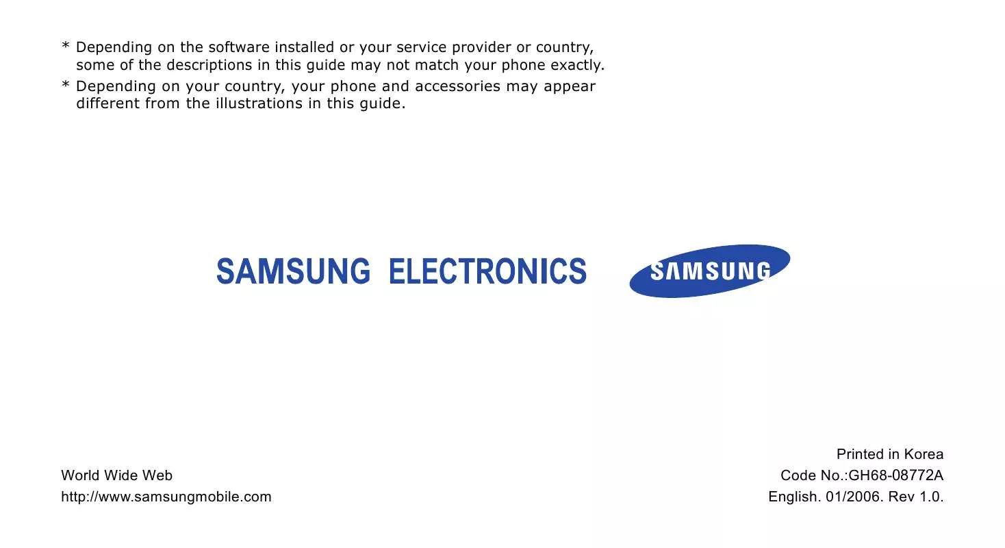 Mode d'emploi SAMSUNG SGH-S400I