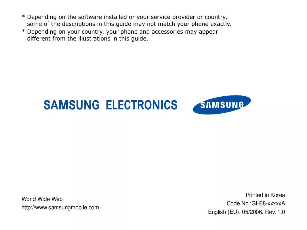 Mode d'emploi SAMSUNG SGH-S401I